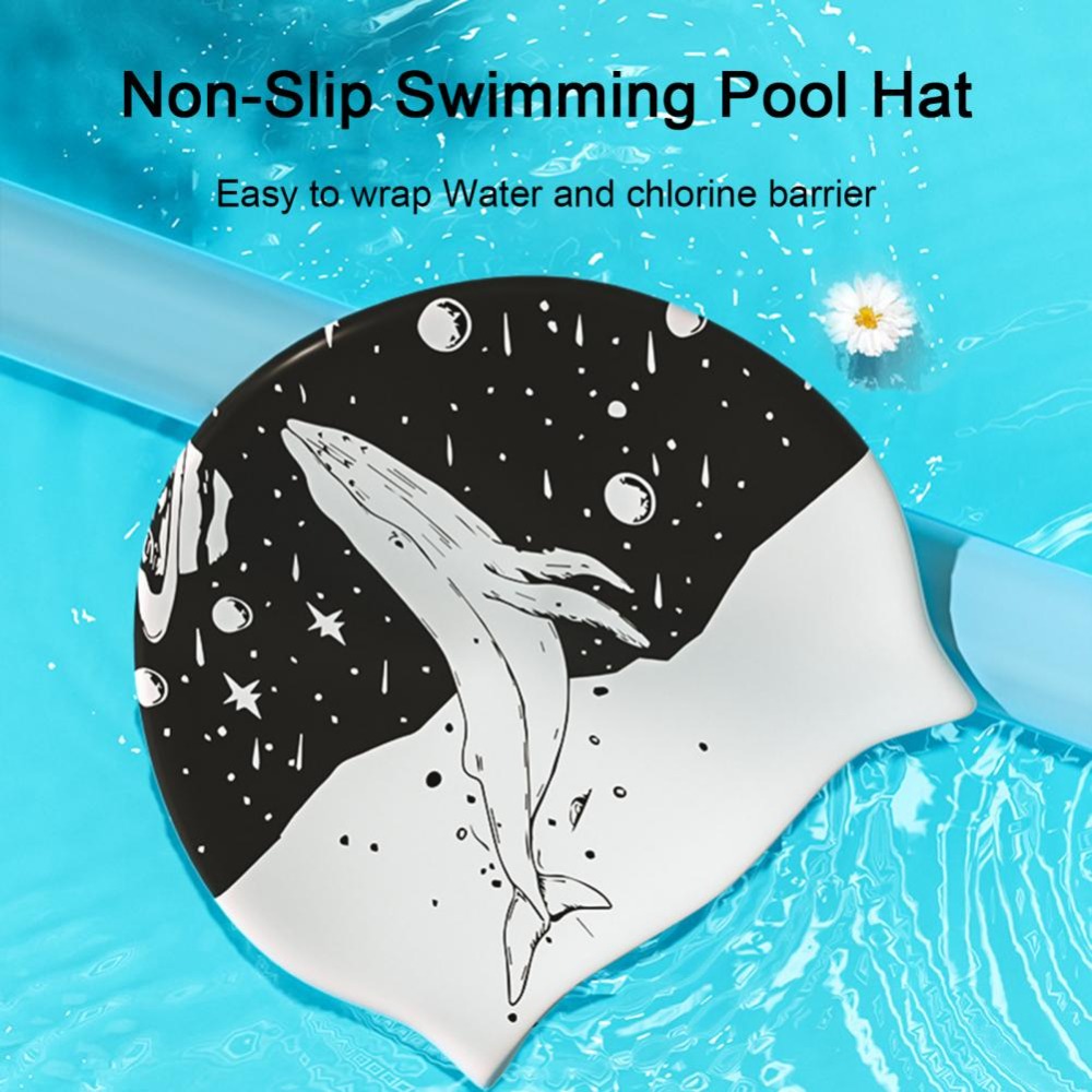 Aquatic Sports Cap - Not Too Tight Double-sided Print Swimming