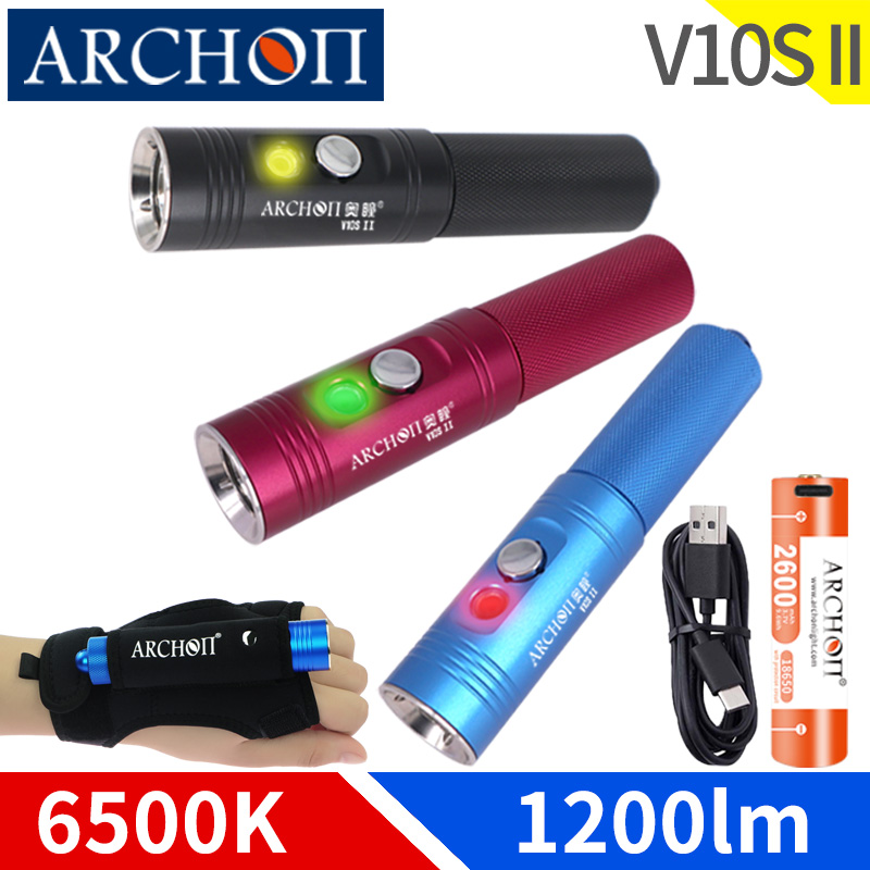 Archon V10s II Lặn Biển Ánh Sá - đánh giá và giá Underwater Flashlight