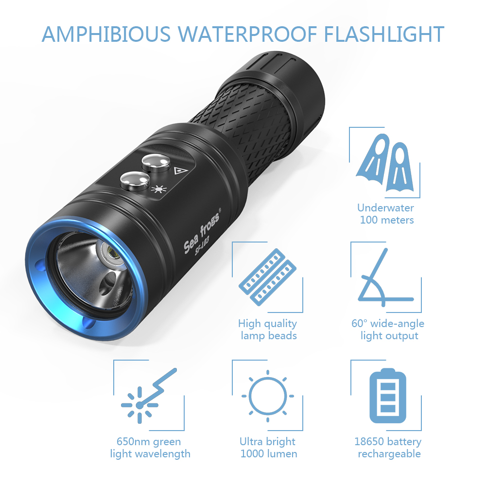 Strbea 1000 Lumens LED Flashli - đánh giá và giá Underwater Flashlight